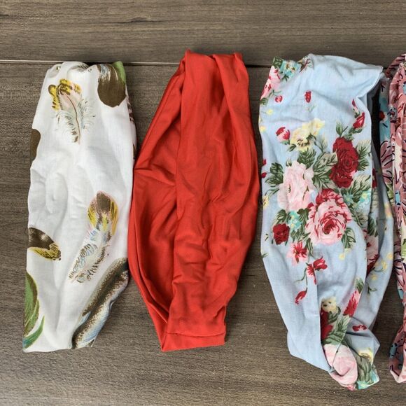 6 Pack Women Elastic Flower Printed Turban Head Wrap Headband Twisted Hair Band - Picture 3 of 12